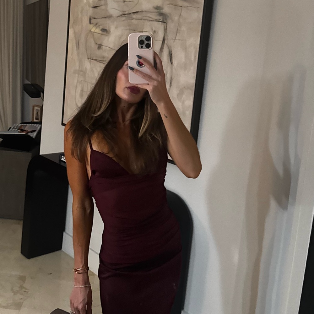 NBD Backless Burgundy Dress - Picture 3 of 3